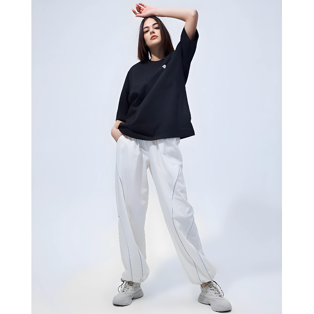 BLACK OVERSIZED Women T-shirt Drop Shoulder