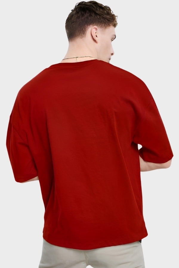RED OVERSIZED Men T-shirt Drop Shoulder