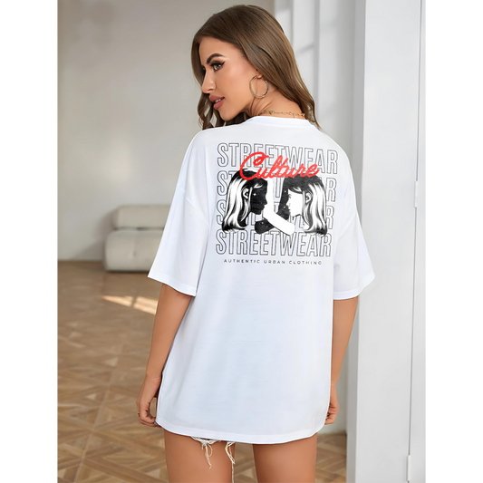 OFF WHITE OVERSIZED Women T-shirt Drop Shoulder