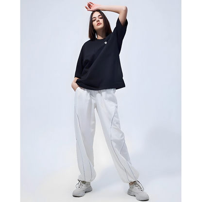 BLACK OVERSIZED Women T-shirt Drop Shoulder