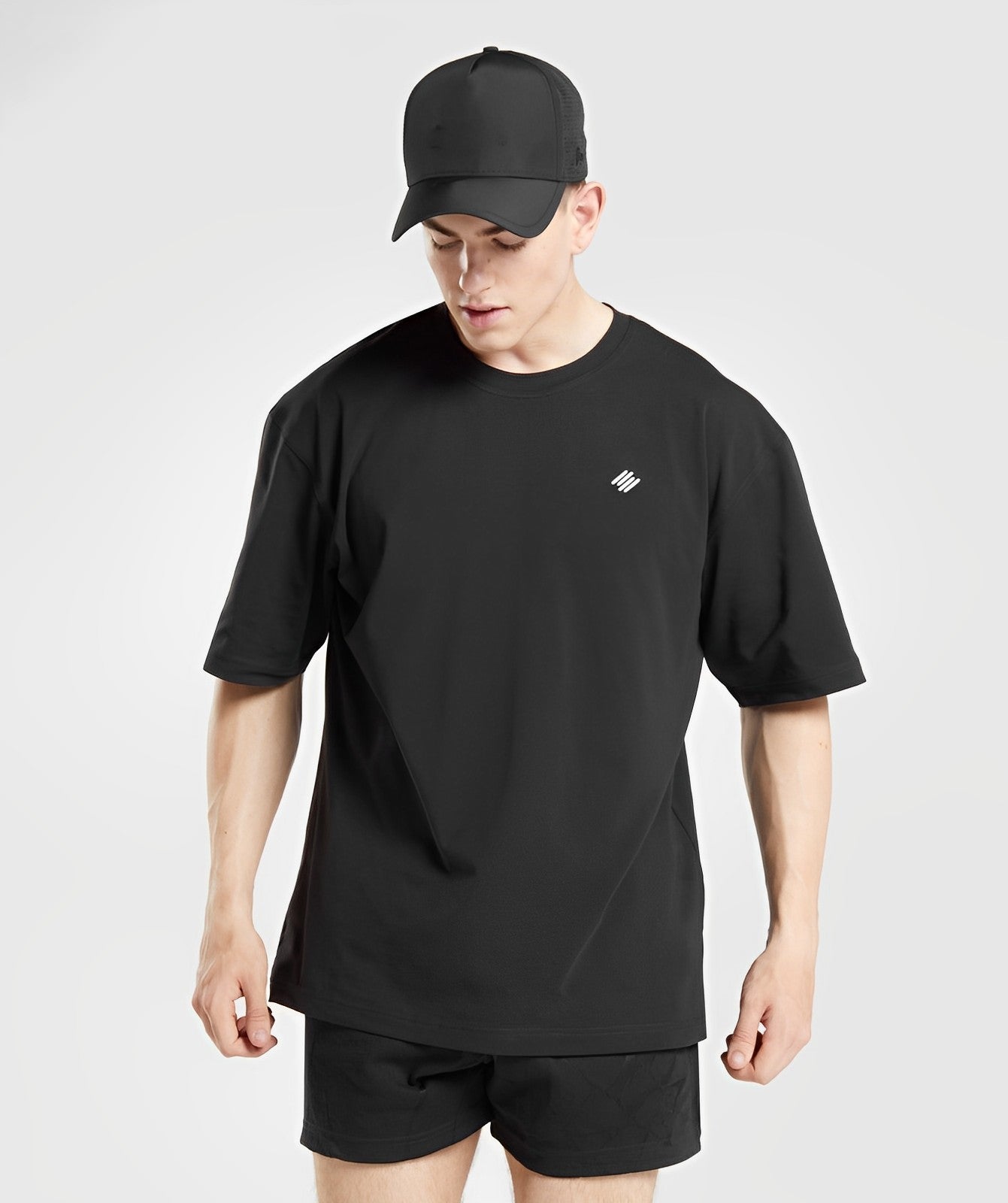 BLACK OVERSIZED Men T-shirt Drop Shoulder