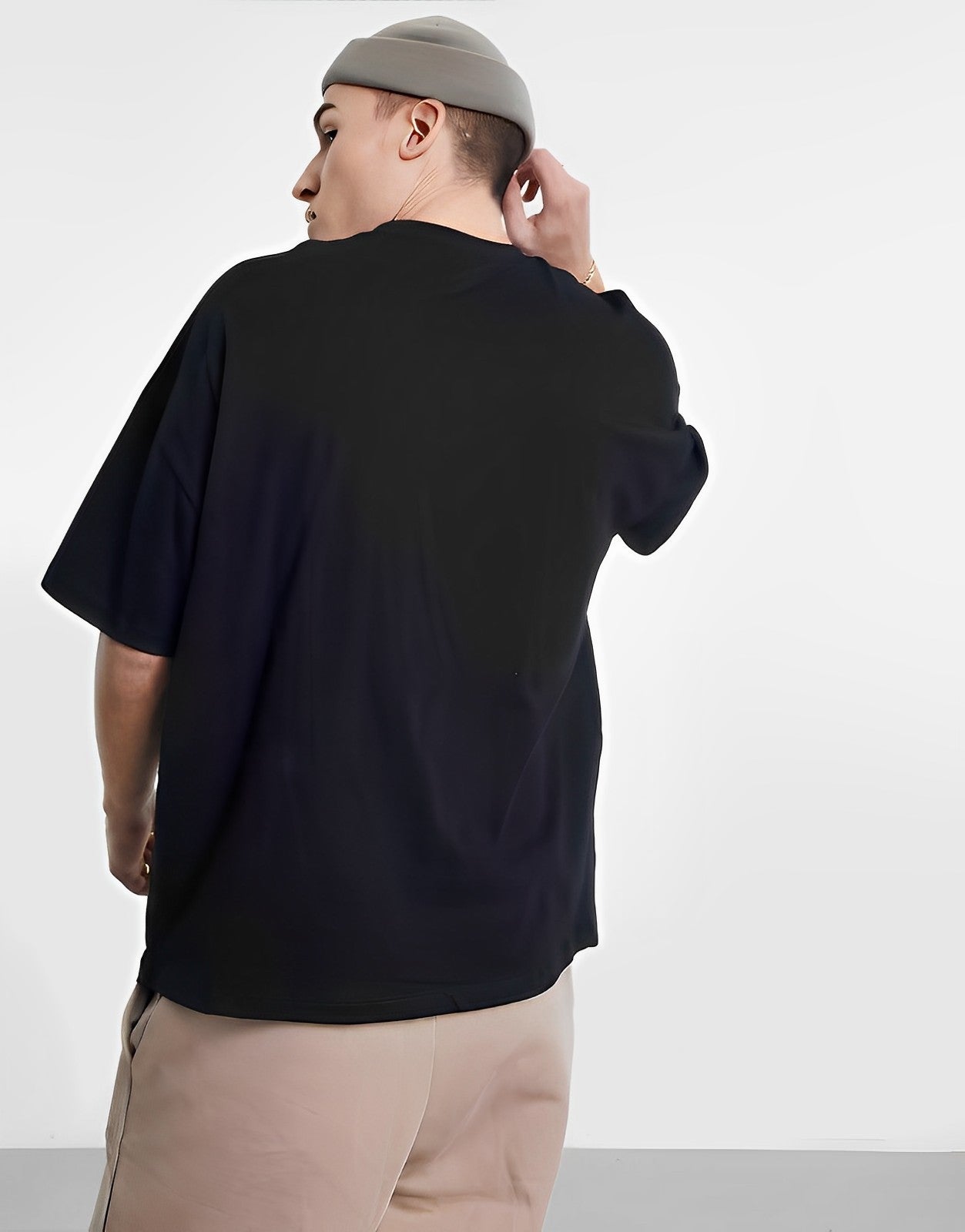 BLACK OVERSIZED Men T-shirt Drop Shoulder
