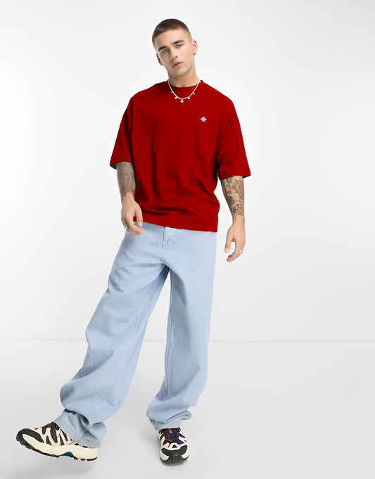 RED OVERSIZED Men T-shirt Drop Shoulder